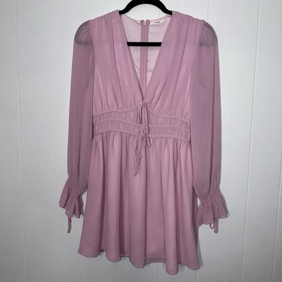 Tularosa Revolve Women’s Isla Dress Mini Long Sleeve Lilac Pink Size Small - Picture 1 of 5